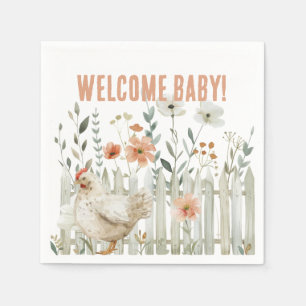 Watercolor Country Farm Baby Shower Napkin