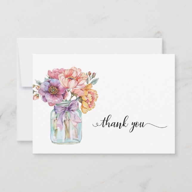 Watercolor Country Floral Sympathy Thank You (Front)