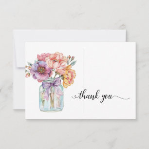 Watercolor Country Floral Sympathy Thank You Card