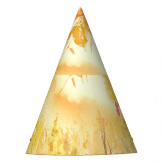 Watercolor Country Forest Landscape Art Party Hat