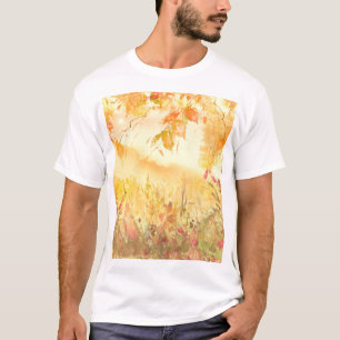 Watercolor Country Forest Landscape Art T-Shirt