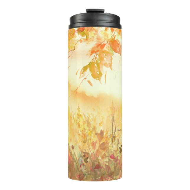 Watercolor Country Forest Landscape Art Thermal Tumbler (Front)