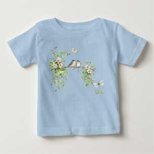 Watercolor Couple Birds Baby T-Shirt