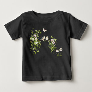Watercolor Couple Birds Baby T-Shirt
