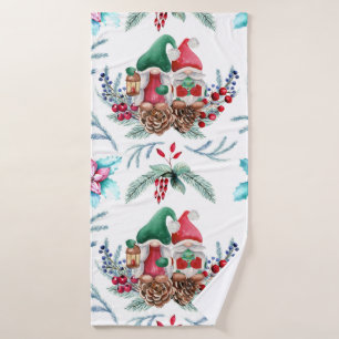 Watercolor Couple Gnomes  Bath Towel Set