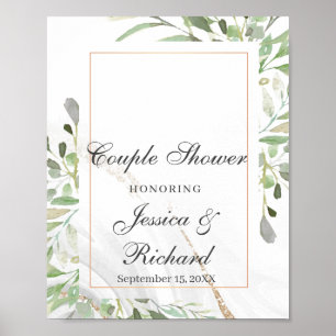 Watercolor Couple Shower Welcome Poster Sign