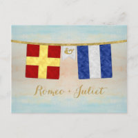 Watercolor Couples Monogram Maritime Signal Flags