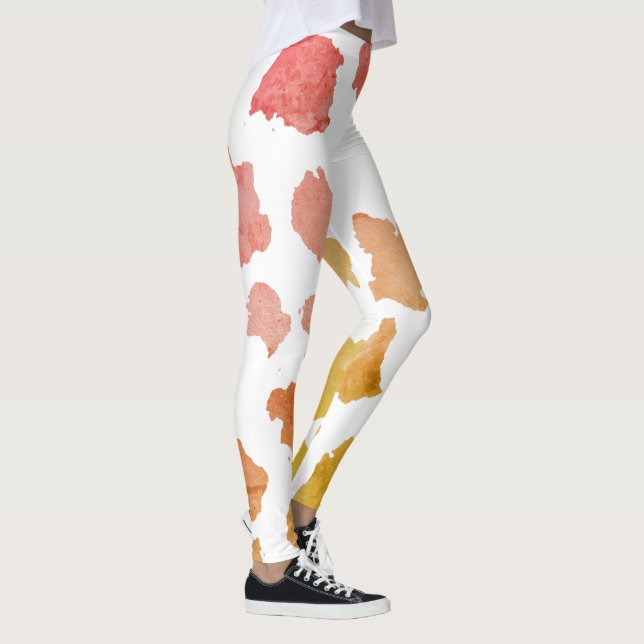 Watercolor Cow Skin Pattern Leggings (Right)