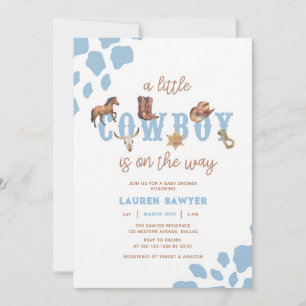 Watercolor Cowboy Baby Boy Shower Invitation