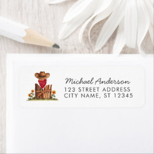 Watercolor Cowboy Western Return Address