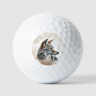 Watercolor Coyote Country Cottagecore Rustic Print Golf Balls