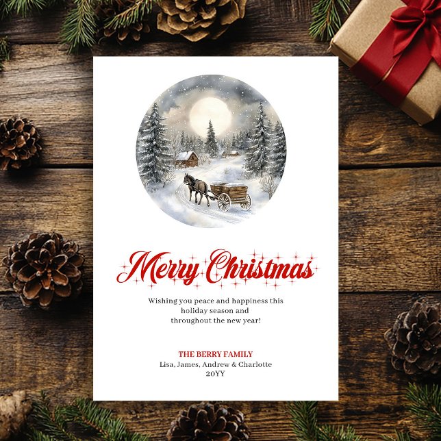 Watercolor Cozy Holiday Scene Greeting Card (Watercolor Cozy Holiday Scene Greeting Card)