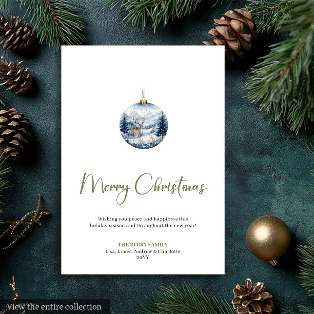 Watercolor cozy winter scene deer Christmas Invite (Watercolor cozy winter scene deer Christmas Invite)