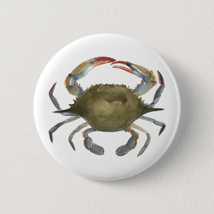 Watercolor Crab - Grey 6 Cm Round Badge