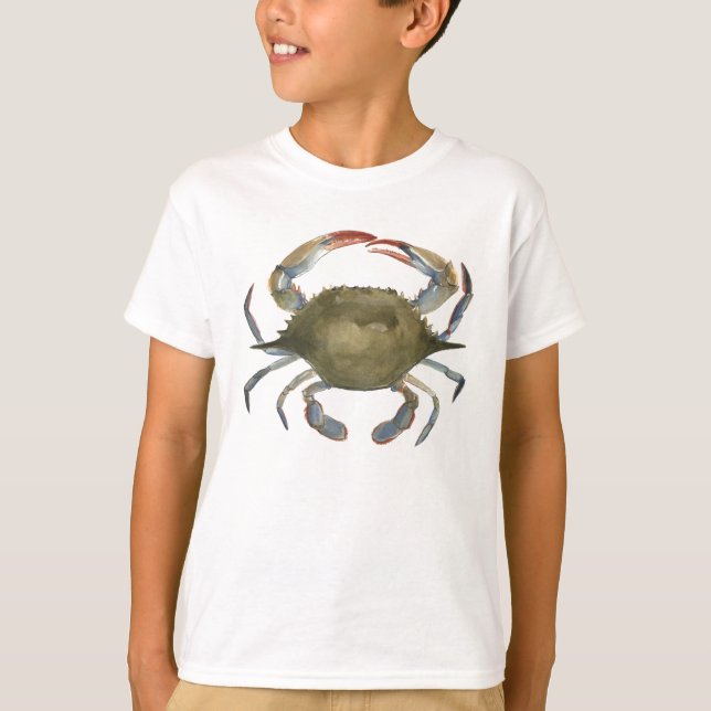 Watercolor Crab - Grey T-Shirt (Front)