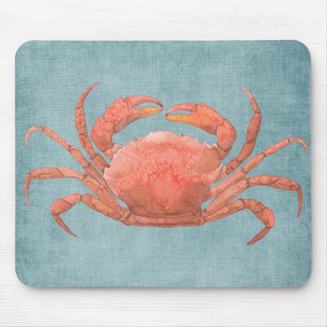 Watercolor Crab Mouse Mat (Front)