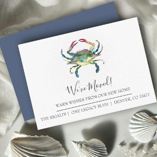 Watercolor Crab New Home Moving Announcement
