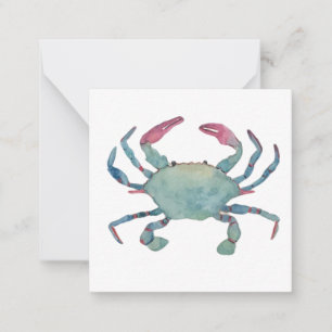 Watercolor crab notecard