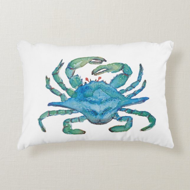 Watercolor crab pillow (Front)