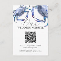Watercolor Crab Wedding Enclosure Cards