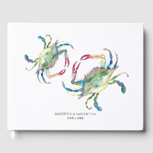 Watercolor Crab Wedding Guest Book