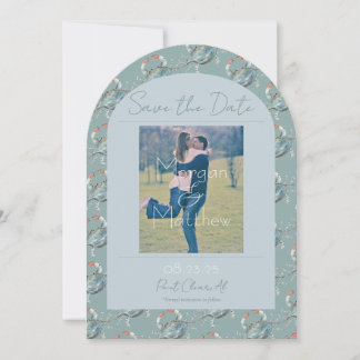 Watercolor Crab Wedding Save the Date Invitation