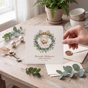 Watercolor cradle eucalyptus Baby Shower 