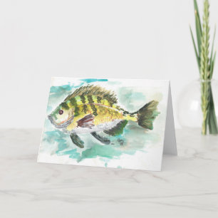 Watercolor Crappie Card