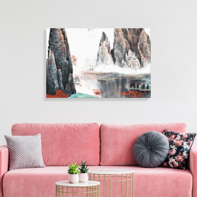 Watercolor Create Your Own Custom Design  Canvas Print (Insitu(LivingRoom))