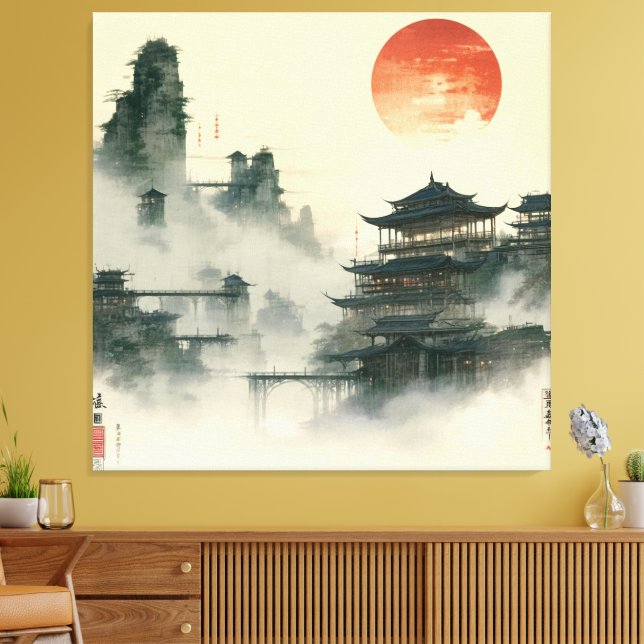 Watercolor Create Your Own Custom Design  Canvas Print (Insitu(LivingRoom))