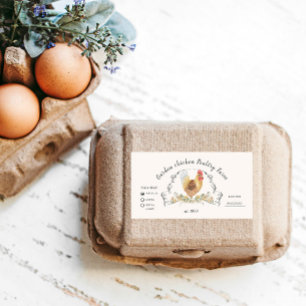 Watercolor Crest Chicken Egg Carton Label