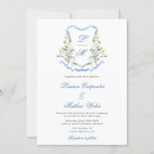 Watercolor Crest Wedding invitation