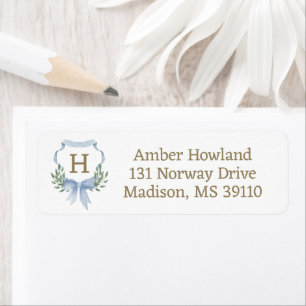 Watercolor Crest with Monogram Address Labels