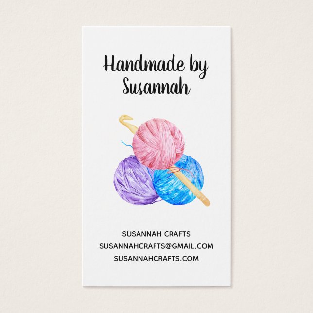 Watercolor Crochet and Yarn Handmade Craft (Front)