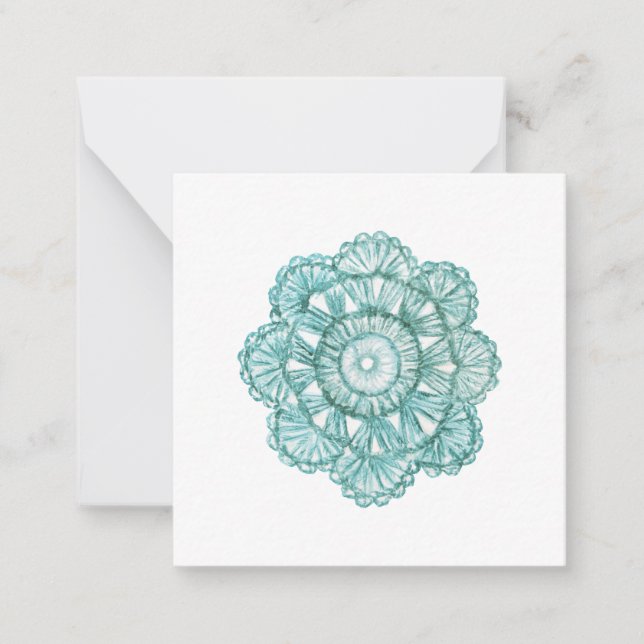 Watercolor Crochet Doily Notecards (Front)