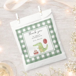 Watercolor Crocodile 1st birthday Thank you Favour Bags