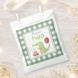 Watercolor Crocodile 2nd birthday Favour Bags