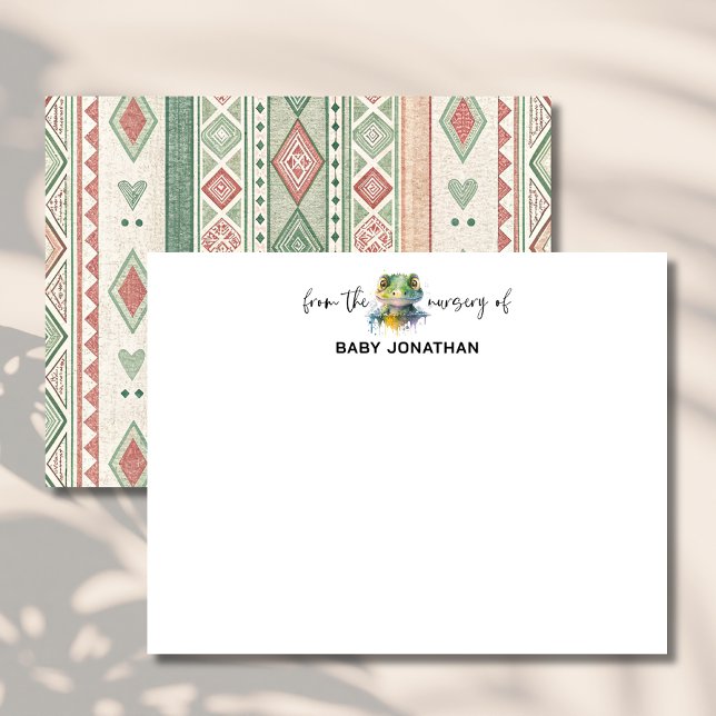 Watercolor Crocodile Chic Nursery Note Card (Creator Uploaded)