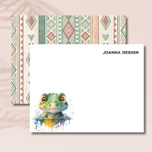 Watercolor Crocodile Elegant Stationery Note Card
