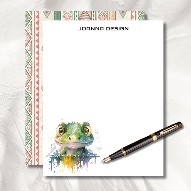 Watercolor Crocodile Luxury Business Stationery  Custom Letterhead (Creator Uploaded)