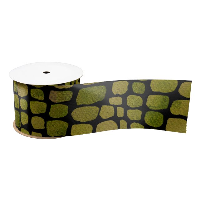 Watercolor Crocodile Print Satin Ribbon (Spool)