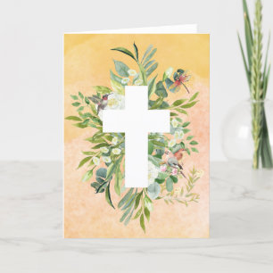 Watercolor Cross Blank Christian Card Any Occasion