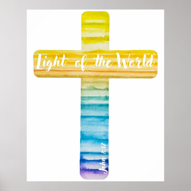 Watercolor Cross / Christian Art / Peaceful Poster (Front)
