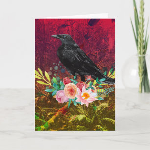 Watercolor Crow Greeting Card