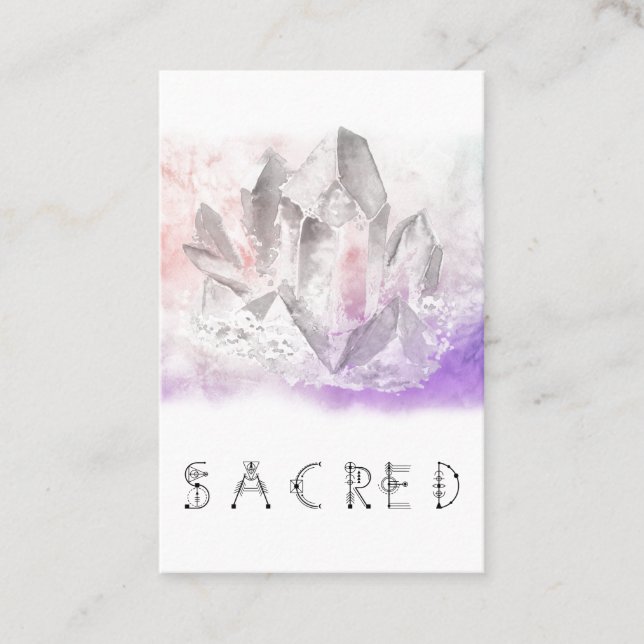*~* Watercolor Crystal Healing Arts  Sacred Business Card (Front)