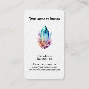 Watercolor crystals business card