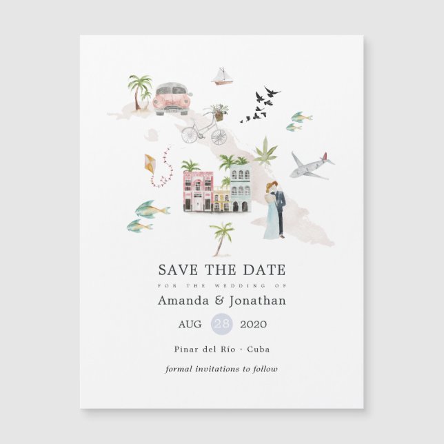 Watercolor Cuba Destination Wedding (Front)