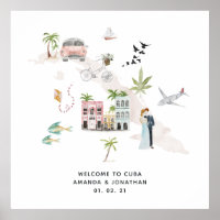 Watercolor Cuba Destination Wedding Welcome