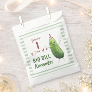 Watercolor Cucumber Big Dill Birthday Party Favour Bags