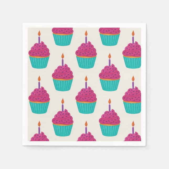 Watercolor Cupcake Napkin (Front)